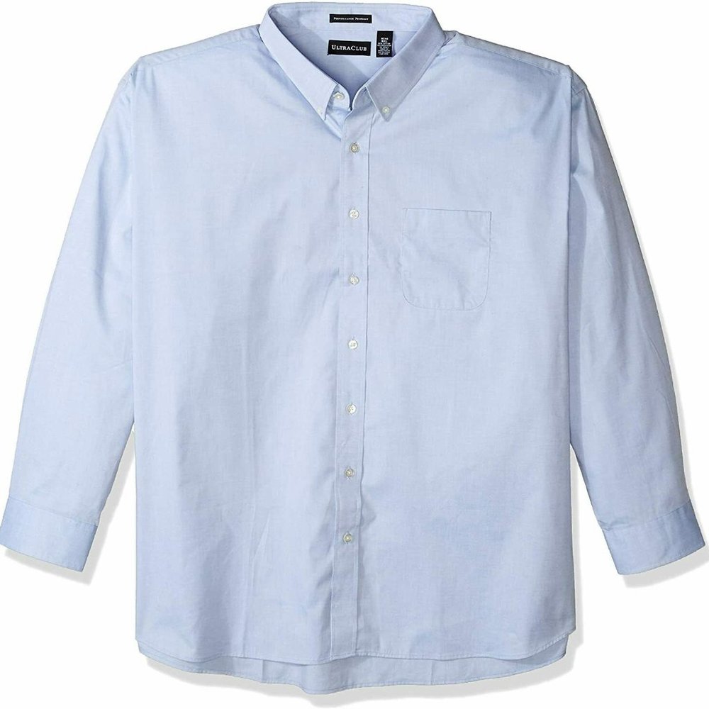 Ultraclub Mens Long-Sleeve Performance Pinpoint XL